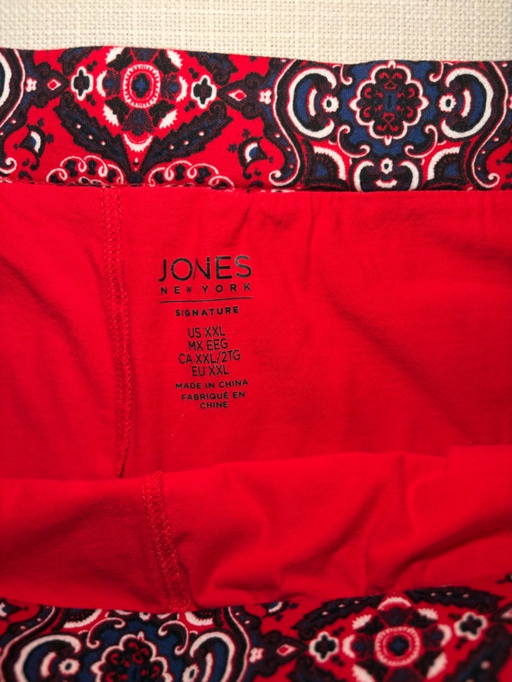 Jones New York Red Paisley Skort Stretch Pull on Mini Golf Tennis Chic - Picture 3 of 6